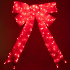Осветен червен лък / панделка 180х280см електрически с 656 Led