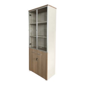 Офис гардероб със стъклени врати Lictra в дъбово-бежов нюанс 80x40x200см