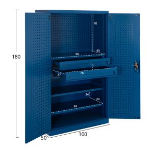 Професионален шкаф за съхранение Brute HM6639 метал в синьо 100X50X180ВСМ.