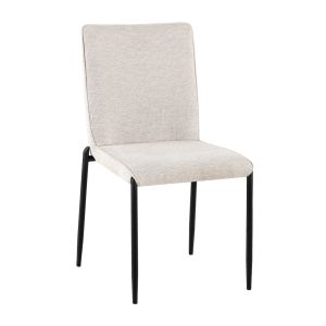 Трапезен стол Breto HM18468.02 бежов плат - метални крака в черно 58X46X88ВСМ.