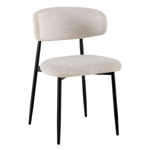 Трапезен стол Kimo HM18459.02 бежов плат - метални крака в черно 47X48X78ВСМ.