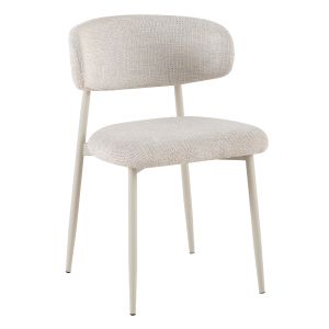 Трапезен стол Kimo HM18459.04 бежов плат - метални крака в кремаво бежово 47X48X78ВСМ.