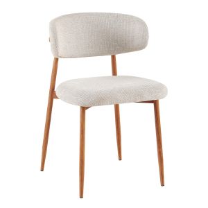 Трапезен стол Kimo HM18459.05 бежов плат - метални крака с дървесен вид 47X48X78ВСМ.