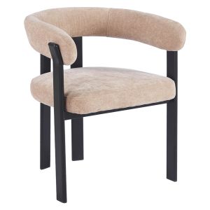 Трапезен стол Shemi HM18476.11 кафяв кадифе - метални крака в черно 65X56X79ВСМ.