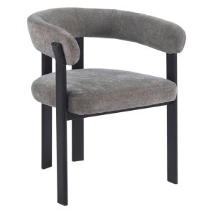 Трапезен стол Shemi HM18476.12 сиво кадифе - метални крака в черно 65X56X79ВСМ.