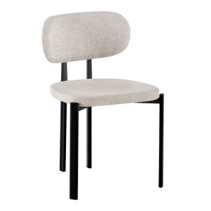 Трапезен стол Vender HM18461.02 бежов плат - метални крака в черно 47X48X78ВСМ.