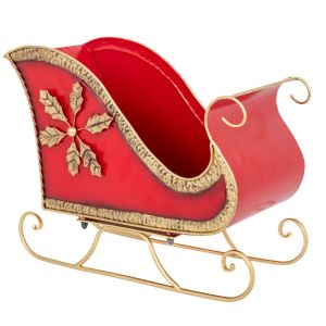 Червен метален улей / пързалка със златисти детайли 40X20X31.5 см