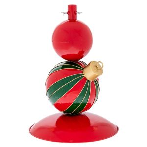 Червена метална основа за елха с топка 36.5X36.5X57 см