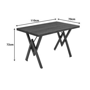 Маса Vertex бял мрамор с черен метал 110x70x72см