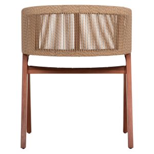 Трапезен стол Brann HM18238.12 тиково дърво-въже-екрю Pu 60X62X76ВСМ.