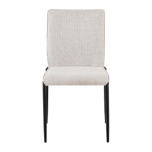 Трапезен стол Breto HM18468.02 бежов плат - метални крака в черно 58X46X88ВСМ.