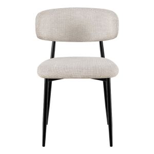 Трапезен стол Kimo HM18459.02 бежов плат - метални крака в черно 47X48X78ВСМ.
