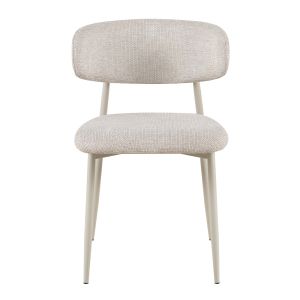 Трапезен стол Kimo HM18459.04 бежов плат - метални крака в кремаво бежово 47X48X78ВСМ.