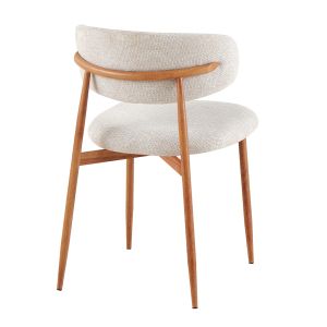 Трапезен стол Kimo HM18459.05 бежов плат - метални крака с дървесен вид 47X48X78ВСМ.