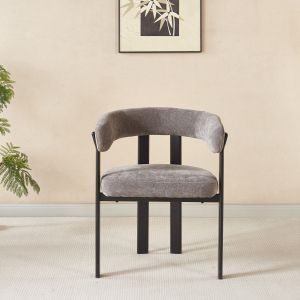 Трапезен стол Shemi HM18476.12 сиво кадифе - метални крака в черно 65X56X79ВСМ.