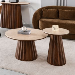 Холни маси 2 бр. Walden HM12108 керамични плотове - Mdf основи φ80+φ46см