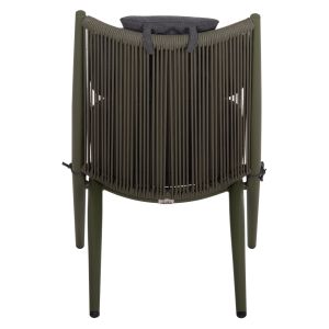 Шезлонг Relax Remus HM6642.07 алуминиево и олефиново въже в маслинено зелено 63X87X94ВСМ.