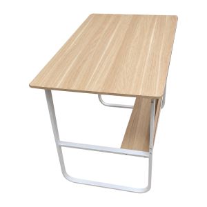 Бюро Kela от MDF в цвят дъб и бели метални крака 100x60x73см