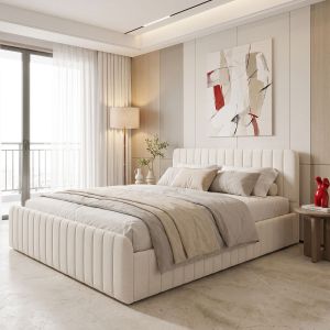 Двойно легло Myrelia сиво-бежов плат 160x200см