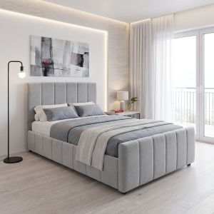 Единично легло Doulia антрацит кадифе 100x200см