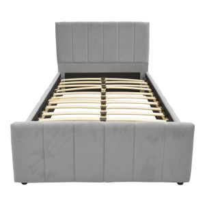 Единично легло Doulia антрацит кадифе 100x200см
