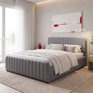 Легло Myrelia сиво с плат 150x200 см