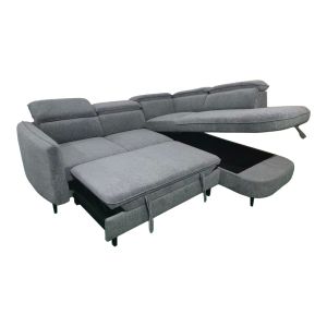 Ляв ъглов диван-разтегателен диван Napia антрацит плат 249x210x98см