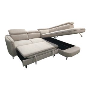 Ляв ъглов диван-разтегателен диван Napia бежов плат 249x210x98см