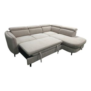 Ляв ъглов диван-разтегателен диван Napia бежов плат 249x210x98см