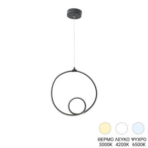Полилей Lavani LED черен метал 15x18x70см