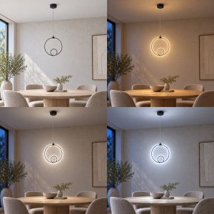 Полилей Lavani LED черен метал 15x18x70см