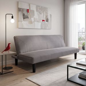 Разтегателен диван Kedran 3-местен, сив, плат 166x75.5x70см