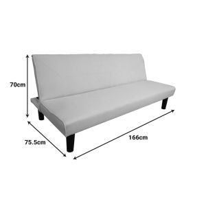 Разтегателен диван Kedran 3-местен, сив, плат 166x75.5x70см