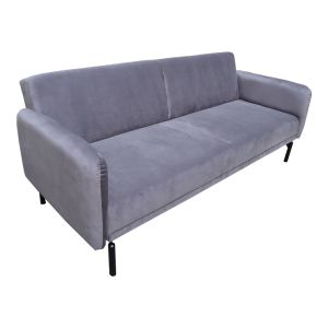 Разтегателен диван Veluto 3-местен антрацит кадифе 197x85x83см