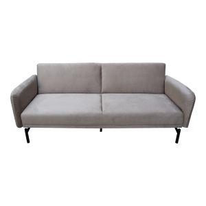 Разтегателен диван Veluto 3-местен, сиво-бежов, кадифе, 197x85x83см
