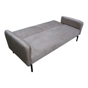 Разтегателен диван Veluto 3-местен, сиво-бежов, кадифе, 197x85x83см
