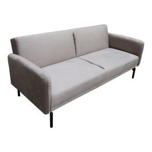 Разтегателен диван Veluto 3-местен, сиво-бежов, кадифе, 197x85x83см