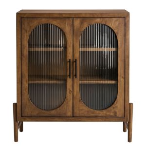 Рустик витрина RODEO FAVORITE масивтно мангово дърво стъклени врати 85x35x90 см