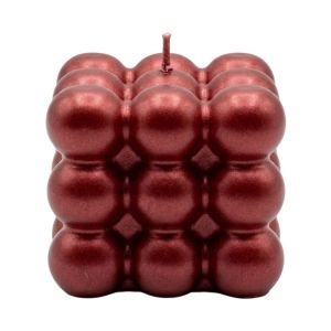 Свещ Bubble червен металик