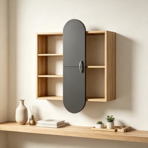 Стенен рафт Jonna sonoma с антрацит MDF 60x10x80см