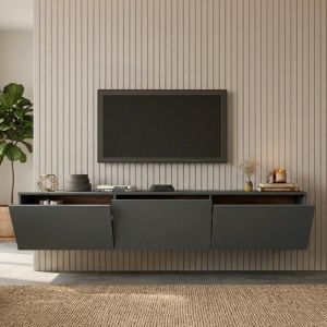 Стенен тв шкаф Felita антрацит 150x31.4x30см