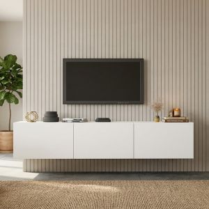 Стенен ТВ шкаф Felita бял 150x31.4x30см