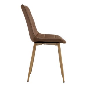 Стол Berne, кафяв кадифе, с метален крак в естествен цвят, 53x57x87см
