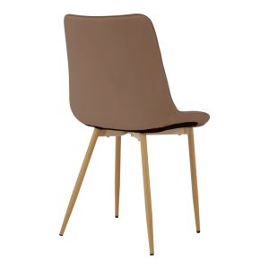 Стол Berne, кафяв кадифе, с метален крак в естествен цвят, 53x57x87см