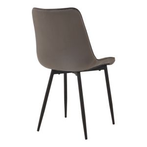 Стол Berne, тъмносив кадифен, с черен метален крак, 53x57x87 см