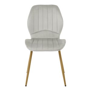 Стол Jelour сив кадифе с метален крак в естествен цвят 55x54,5x84,5 см