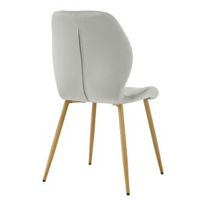 Стол Jelour сив кадифе с метален крак в естествен цвят 55x54,5x84,5 см