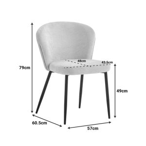 Стол Mercy маслинено зелен плат с черен метален крак 57x60.5x79см