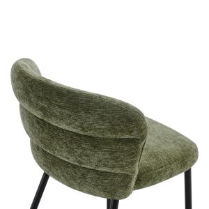 Стол Mercy маслинено зелен плат с черен метален крак 57x60.5x79см