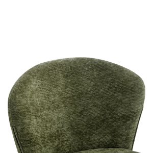 Стол Mercy маслинено зелен плат с черен метален крак 57x60.5x79см